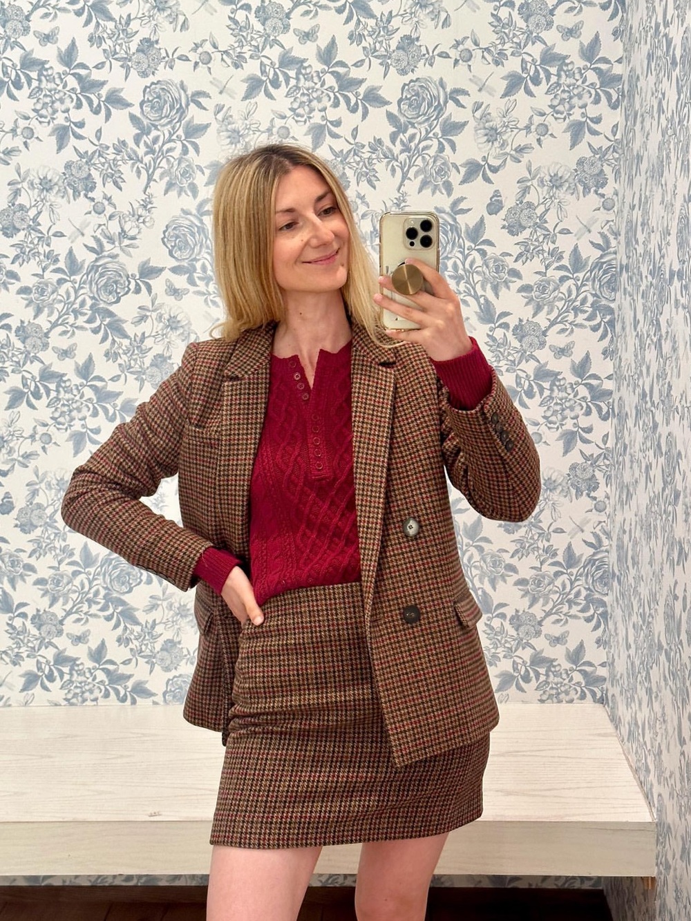 Sézane Christie Jacket in Brown Houndstooth FR 40 / US 8 - Picture 15 of 16